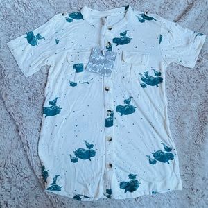Kate Quinn Bamboo Beluga Miltary Shirt No Collar 4T NWT